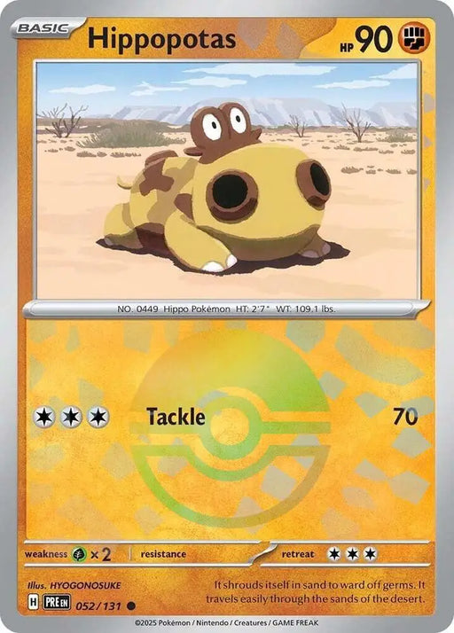 Hippopotas (052/131) (Poke Ball Pattern) [Scarlet & Violet: Prismatic Evolutions] - Pokemon Single
