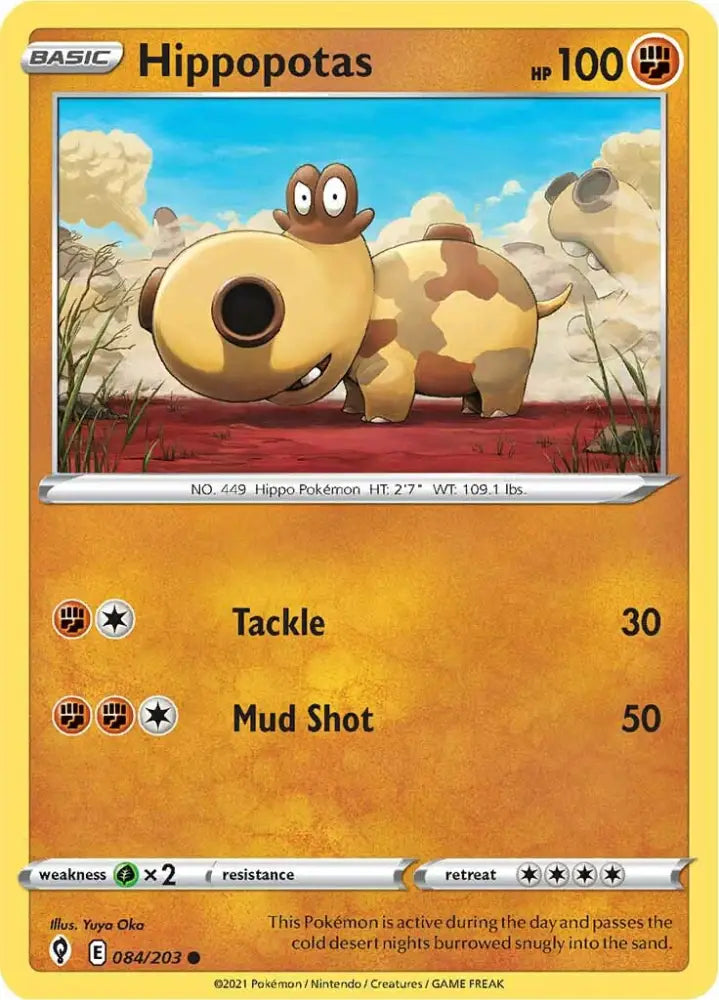 Hippopotas (084/203) [Sword & Shield: Evolving Skies] - Pokemon Single