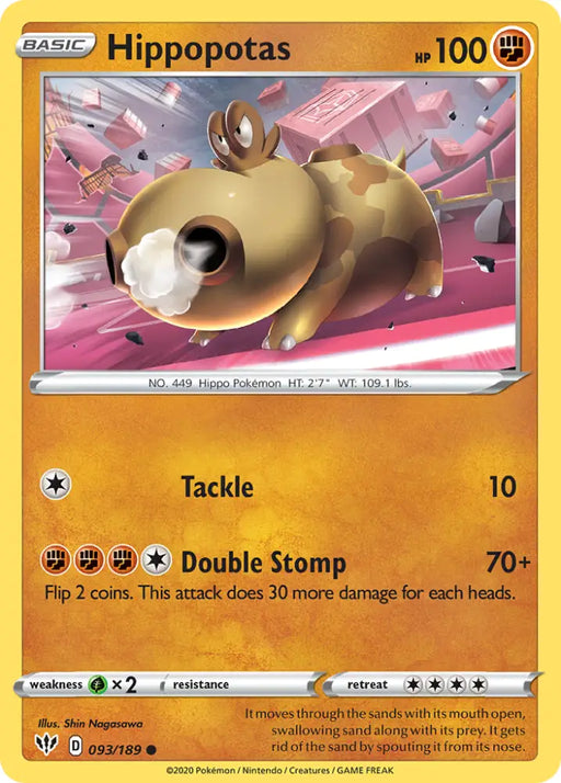 Hippopotas (093/189) [Sword & Shield: Darkness Ablaze] - Pokemon Single
