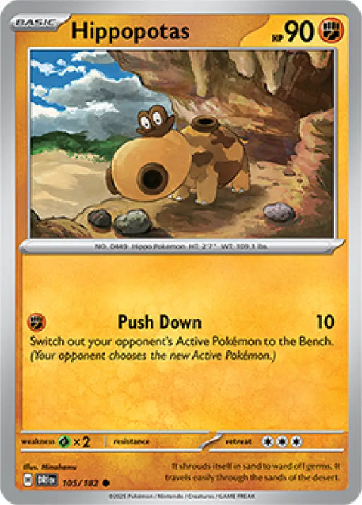 Hippopotas (105/182) [SV10: Destined Rivals] - Pokemon Single