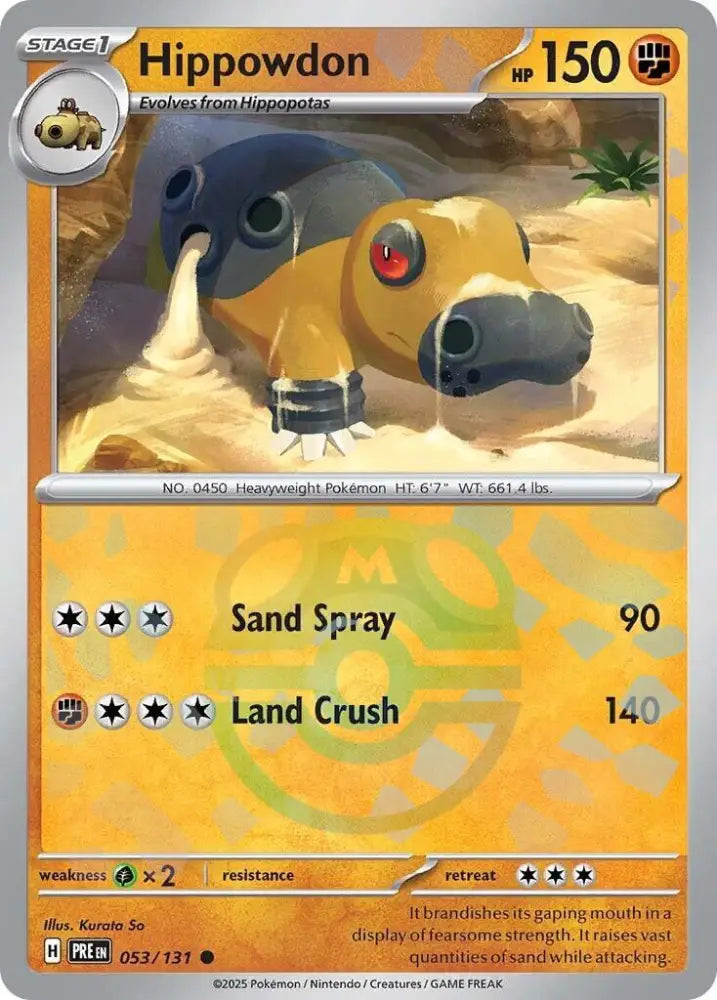 Hippowdon (053/131) (Master Ball Pattern) [Scarlet & Violet: Prismatic Evolutions] - Pokemon Single