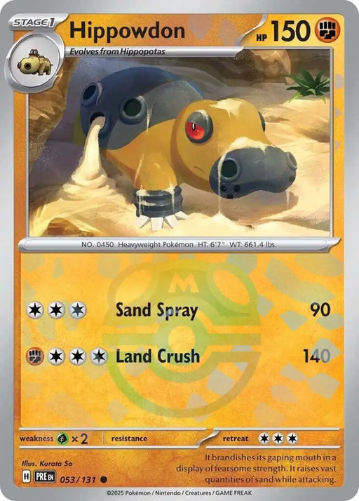 Hippowdon (053/131) (Master Ball Pattern) [Scarlet & Violet: Prismatic Evolutions] - Pokemon Single