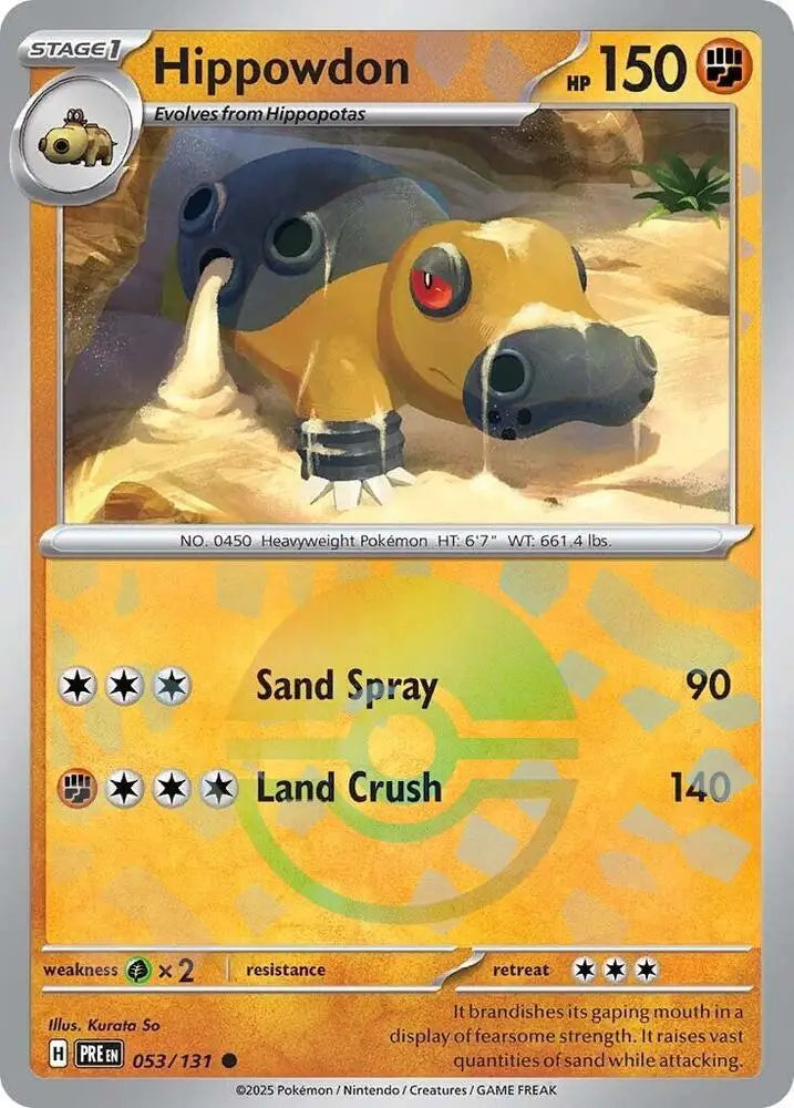 Hippowdon (053/131) (Poke Ball Pattern) [Scarlet & Violet: Prismatic Evolutions] - Pokemon Single