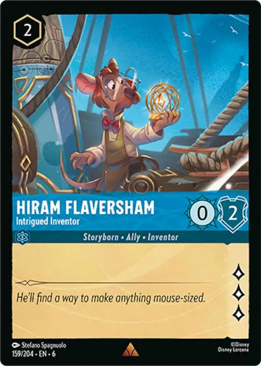 Hiram Flaversham - Intrigued Inventor (159/204) [Azurite Sea] - Lorcana Single
