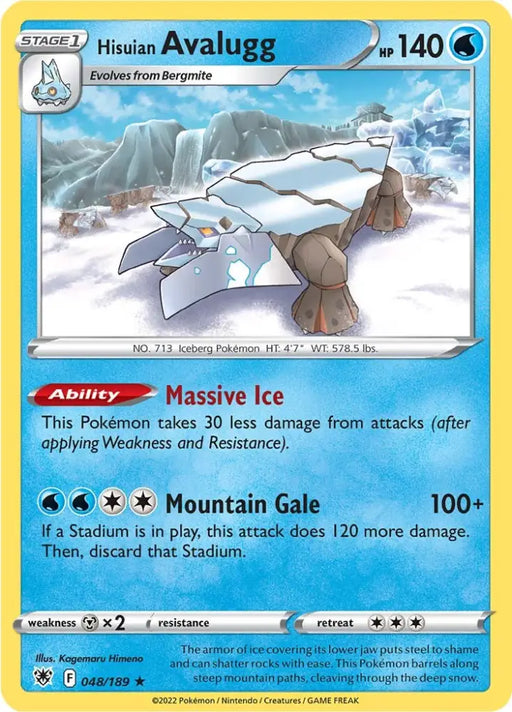 Hisuian Avalugg (048/189) [Sword & Shield: Astral Radiance] - Pokemon Single