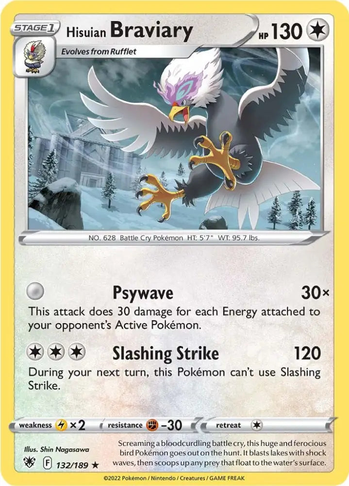 Hisuian Braviary (132/189) [Sword & Shield: Astral Radiance] - Pokemon Single