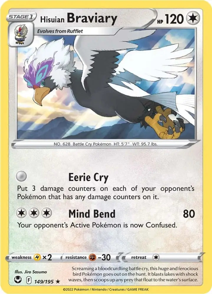 Hisuian Braviary (149/195) [Sword & Shield: Silver Tempest] - Pokemon Single