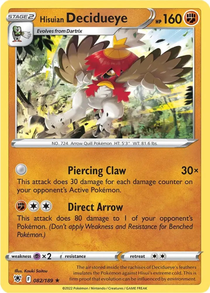 Hisuian Decidueye (082/189) [Sword & Shield: Astral Radiance] - Pokemon Single