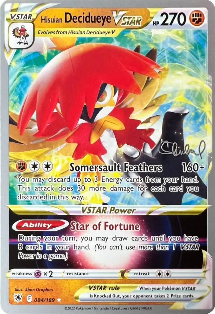 Hisuian Decidueye VSTAR (084/189) (ADP - Ondrej Skubal) [World Championships 2022] - Pokemon Single