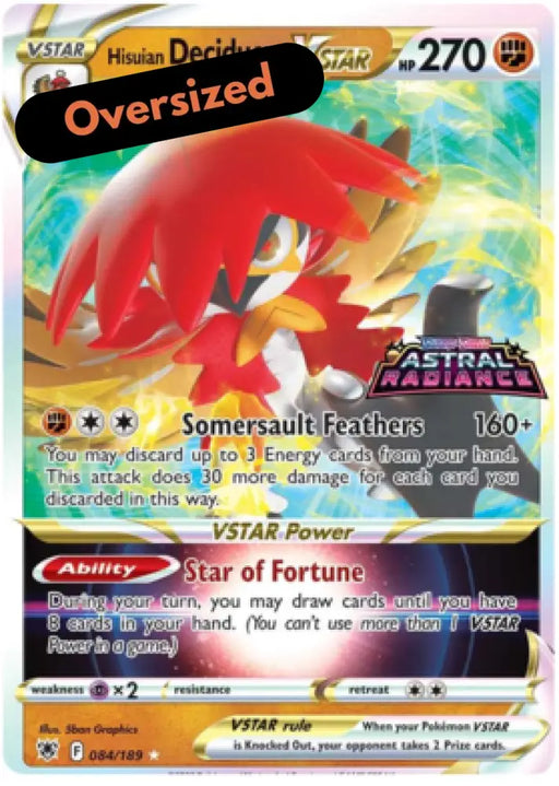 Hisuian Decidueye VSTAR (084/189) (Jumbo Card) [Sword & Shield: Astral Radiance] - Pokemon Single