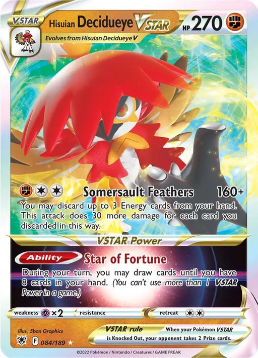 Hisuian Decidueye VSTAR (084/189) [Sword & Shield: Astral Radiance] - Pokemon Single