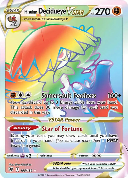 Hisuian Decidueye VSTAR (195/189) [Sword & Shield: Astral Radiance] - Pokemon Single