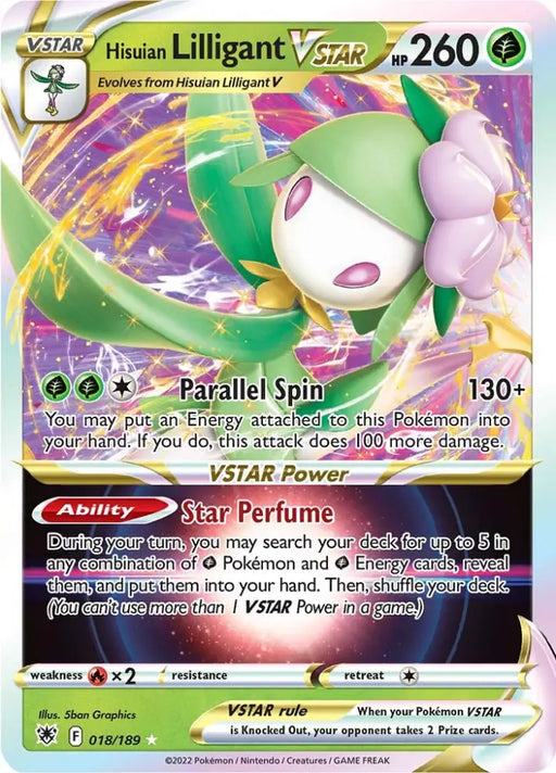 Hisuian Lilligant VSTAR (018/189) [Sword & Shield: Astral Radiance] - Pokemon Single