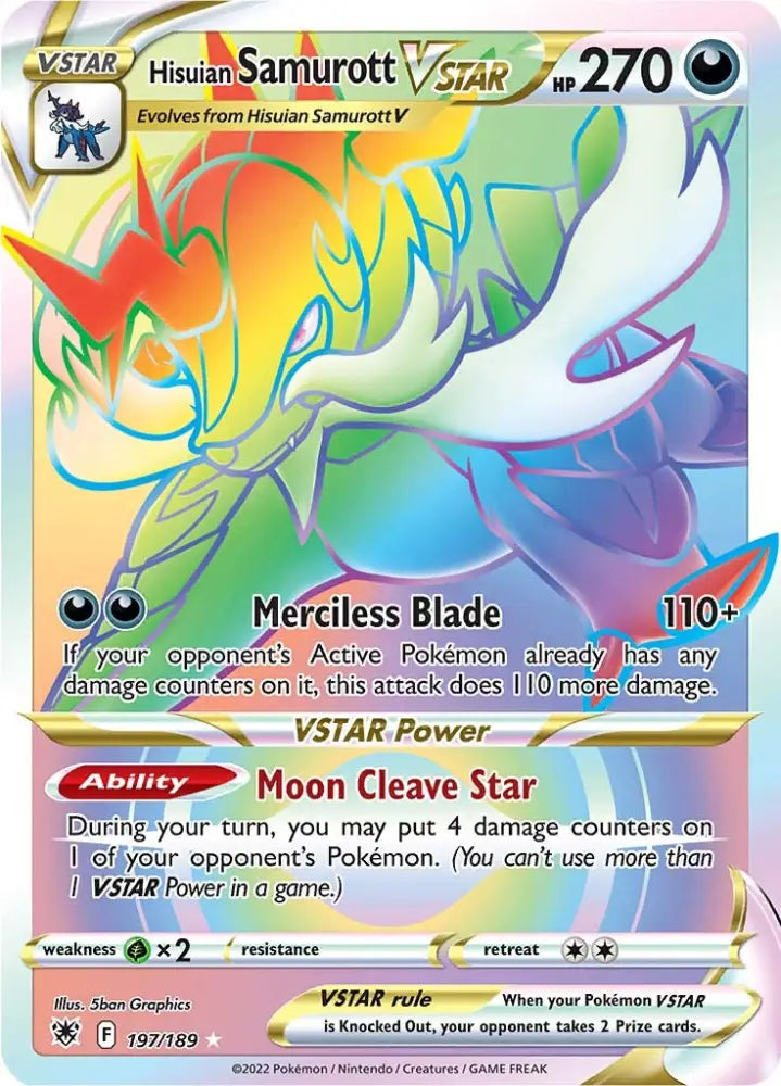Hisuian Samurott VSTAR (197/189) [Sword & Shield: Astral Radiance] - Pokemon Single