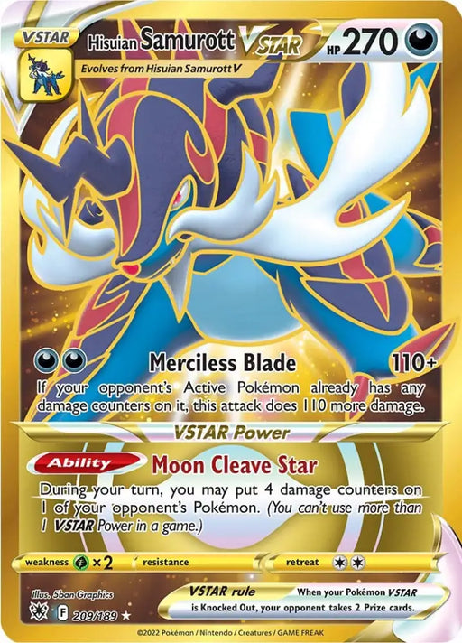 Hisuian Samurott VSTAR (209/189) [Sword & Shield: Astral Radiance] - Pokemon Single