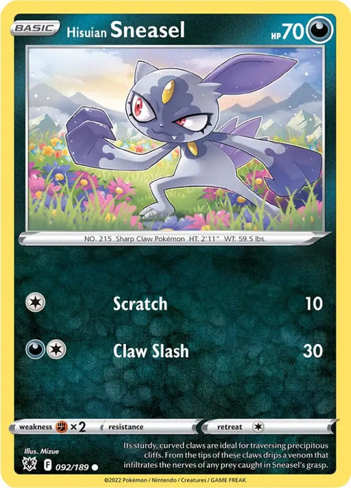Hisuian Sneasel (092/189) [Sword & Shield: Astral Radiance] - Pokemon Single