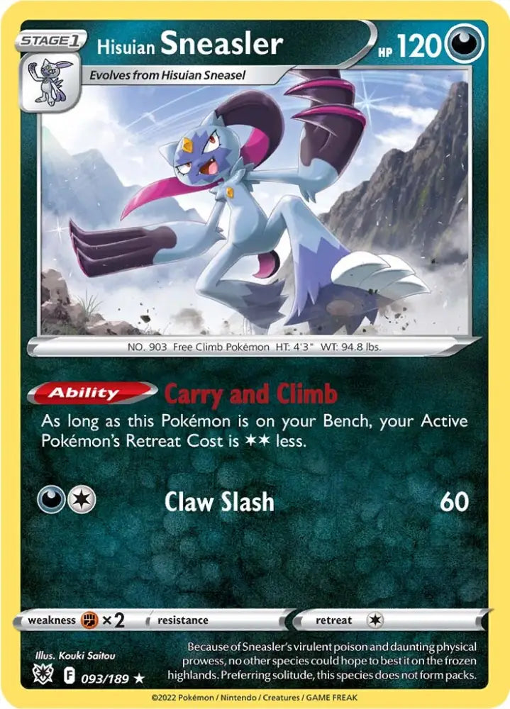 Hisuian Sneasler (093/189) [Sword & Shield: Astral Radiance] - Pokemon Single