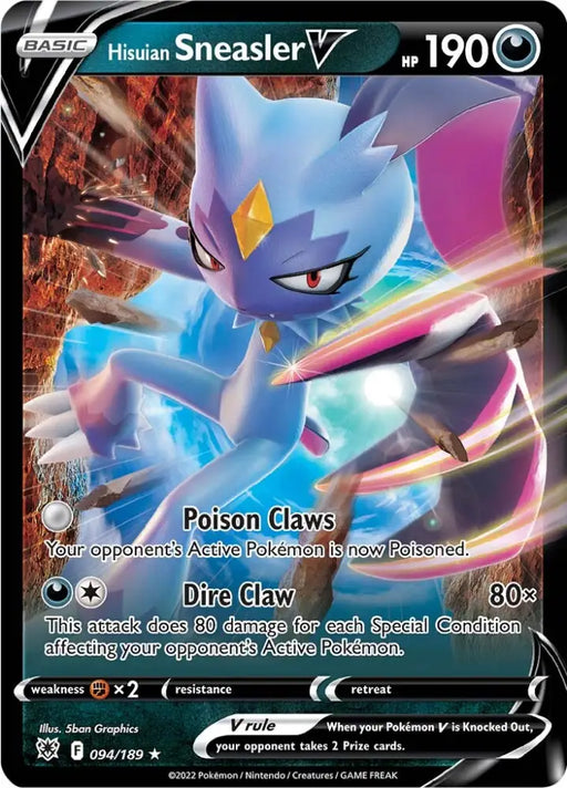 Hisuian Sneasler V (094/189) [Sword & Shield: Astral Radiance] - Pokemon Single