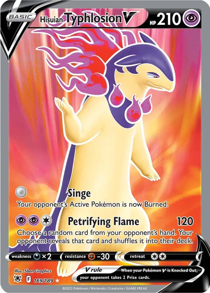 Hisuian Typhlosion V (169/189) [Sword & Shield: Astral Radiance] - Pokemon Single