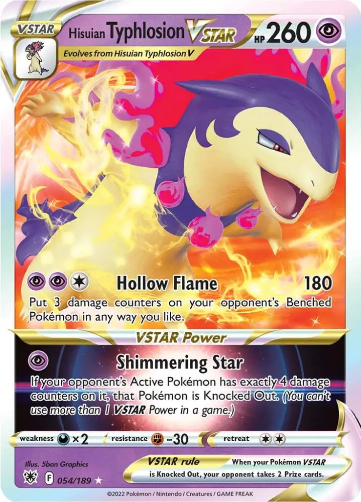 Hisuian Typhlosion VSTAR (054/189) [Sword & Shield: Astral Radiance] - Pokemon Single
