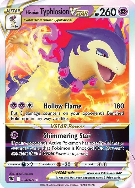 Hisuian Typhlosion VSTAR (054/189) [Sword & Shield: Astral Radiance] - Pokemon Single