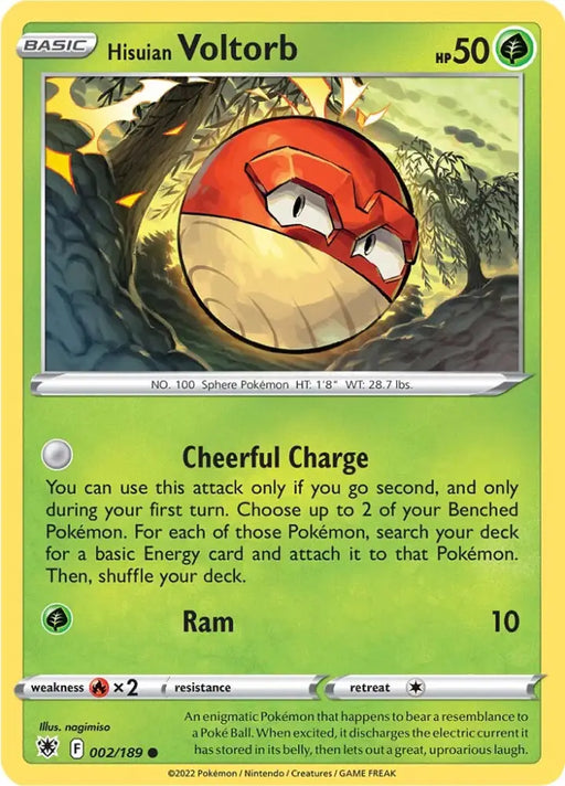 Hisuian Voltorb (002/189) [Sword & Shield: Astral Radiance] - Pokemon Single