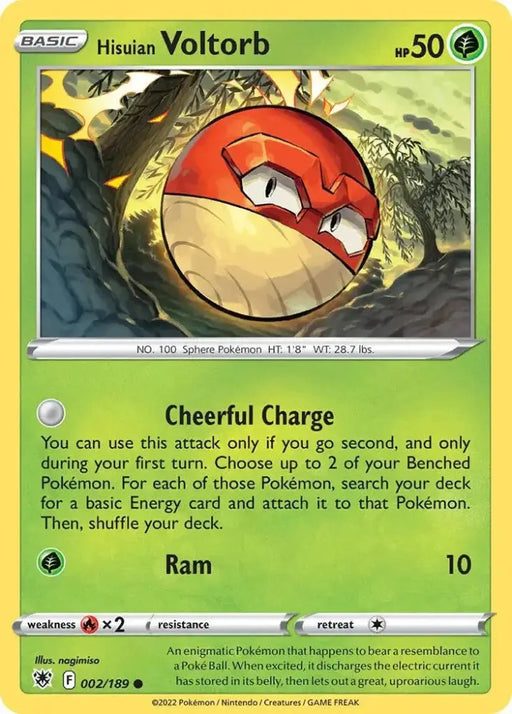 Hisuian Voltorb (002/189) (Theme Deck Exclusive) [Sword & Shield: Astral Radiance] - Pokemon Single