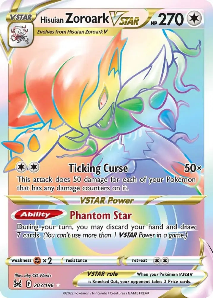 Hisuian Zoroark VSTAR (203/196) [Sword & Shield: Lost Origin] - Pokemon Single