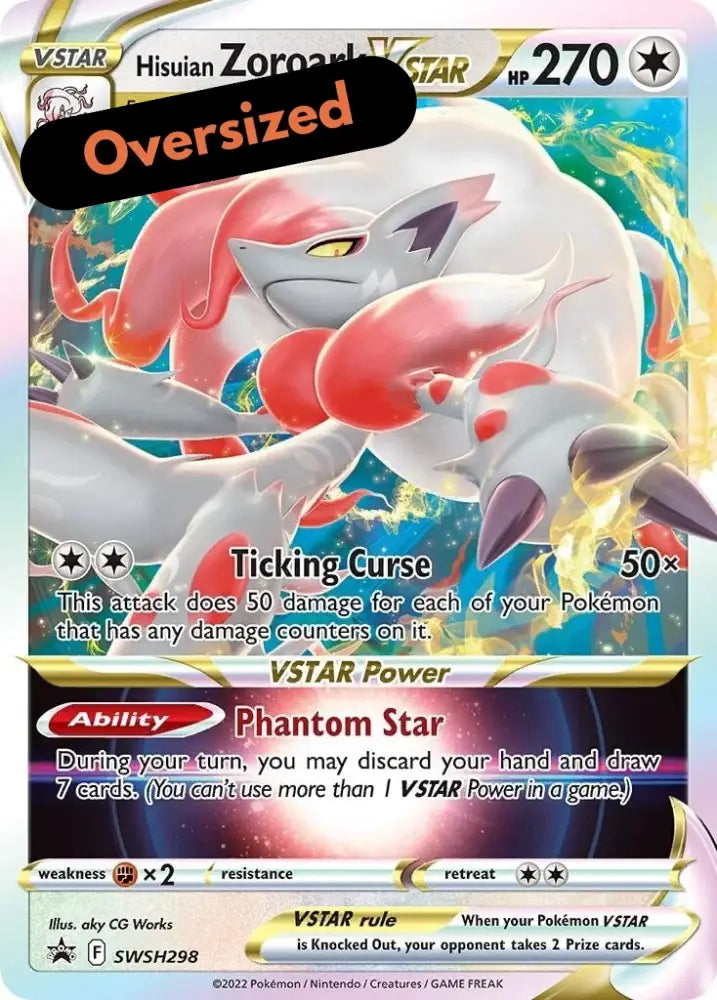 Hisuian Zoroark VSTAR (SWSH298) (Jumbo Card) [Sword & Shield: Lost Origin] - Pokemon Single