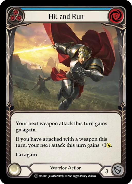 Hit and Run (Blue) [Crucible of War Unlimited] Unlimited Rainbow Foil - Flesh And Blood Single