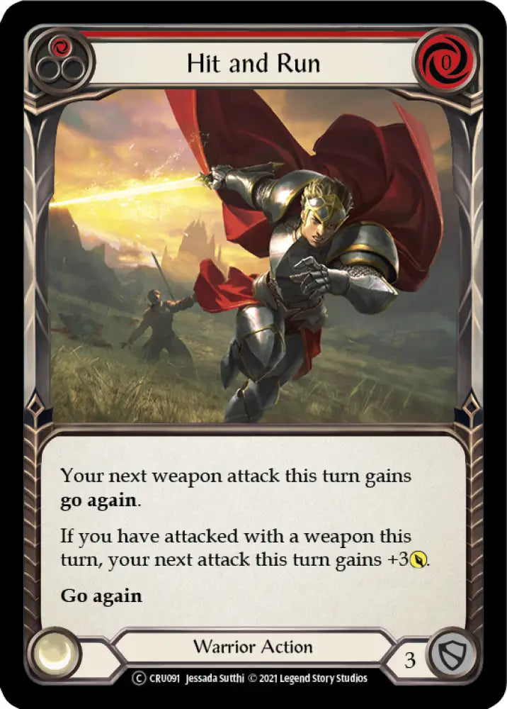 Hit and Run (Red) [Crucible of War Unlimited] Unlimited Rainbow Foil - Flesh And Blood Single
