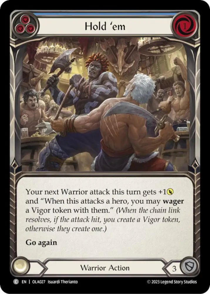 Hold ’em (Blue) [Heavy Hitters] (Olympia Blitz Deck) - Flesh And Blood Single