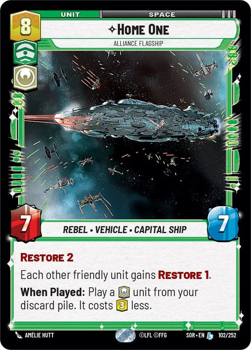 Home One - Alliance Flagship (102/252) [Spark of Rebellion] - Star Wars: Unlimited Single