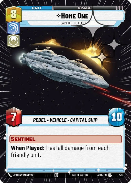 Home One - Heart of the Fleet (Hyperspace Foil) (567) [Ashes of the Empire]