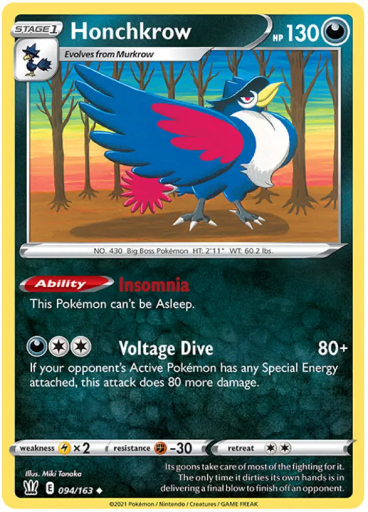 Honchkrow (094/163) [Sword & Shield: Battle Styles] - Pokemon Single