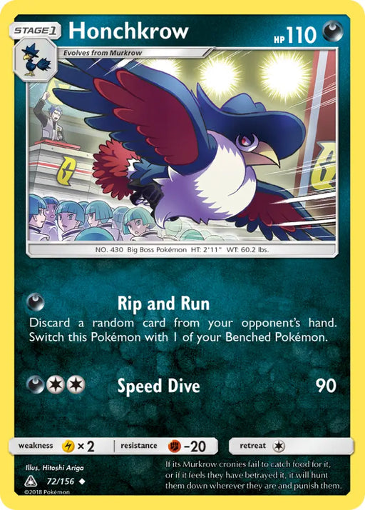Honchkrow (72/156) [Sun & Moon: Ultra Prism] - Pokemon Single