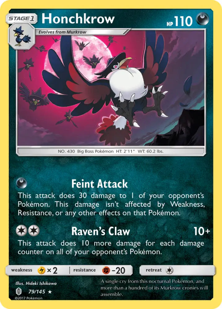 Honchkrow (79/145) [Sun & Moon: Guardians Rising] - Pokemon Single
