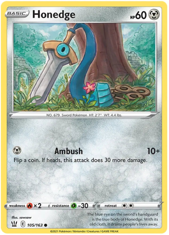 Honedge (105/163) [Sword & Shield: Battle Styles] - Pokemon Single