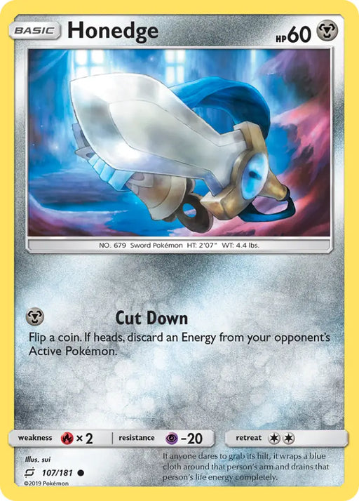 Honedge (107/181) [Sun & Moon: Team Up] - Pokemon Single