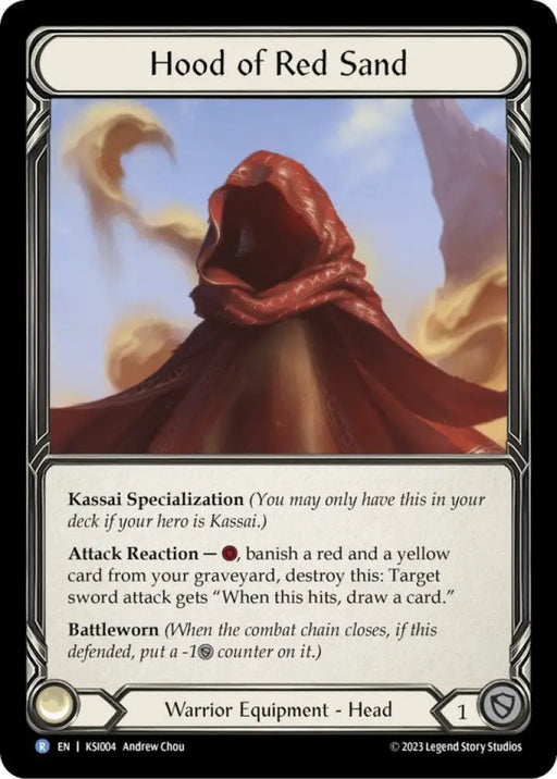 Hood of the Red Sand [Heavy Hitters] (Kassai Blitz Deck) - Flesh And Blood Single