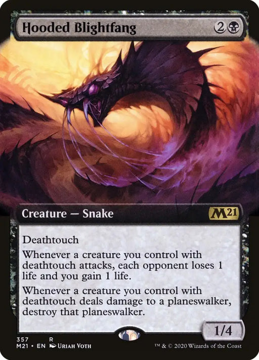Hooded Blightfang (Extended Art) [Core Set 2021] - MTG Single