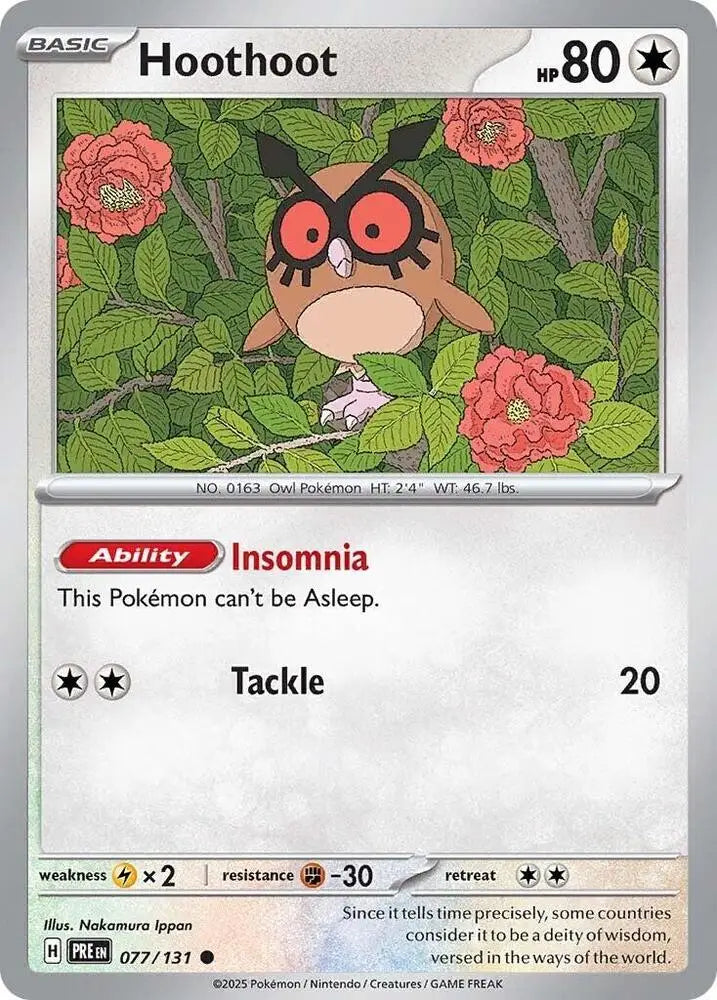 Hoothoot (077/131) [Scarlet & Violet: Prismatic Evolutions] - Pokemon Single