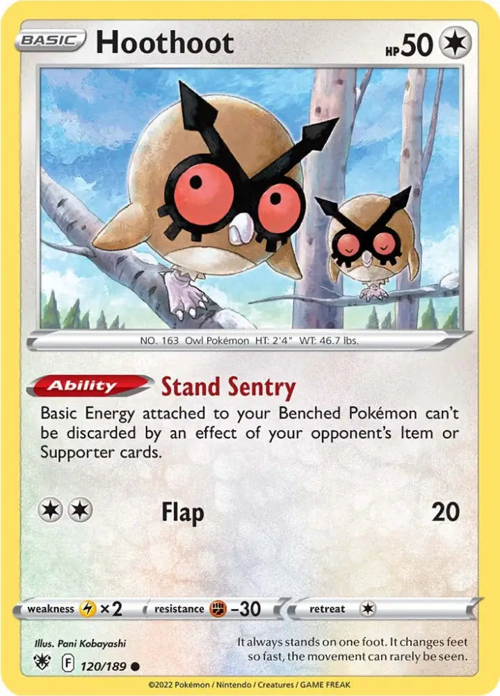 Hoothoot (120/189) [Sword & Shield: Astral Radiance] - Pokemon Single
