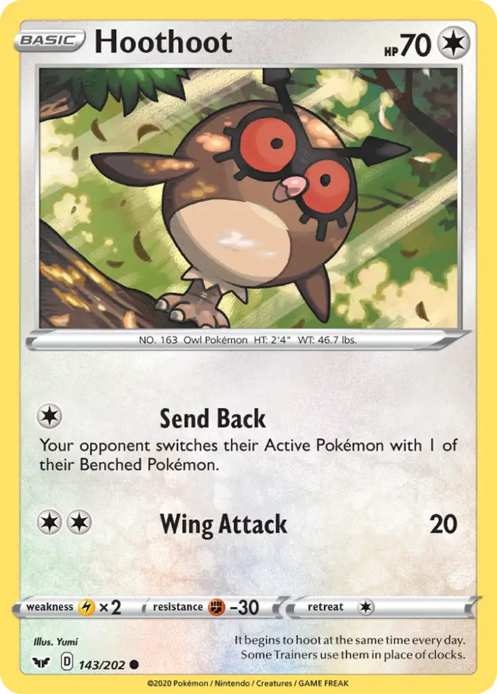 Hoothoot (143/202) [Sword & Shield: Base Set] - Pokemon Single