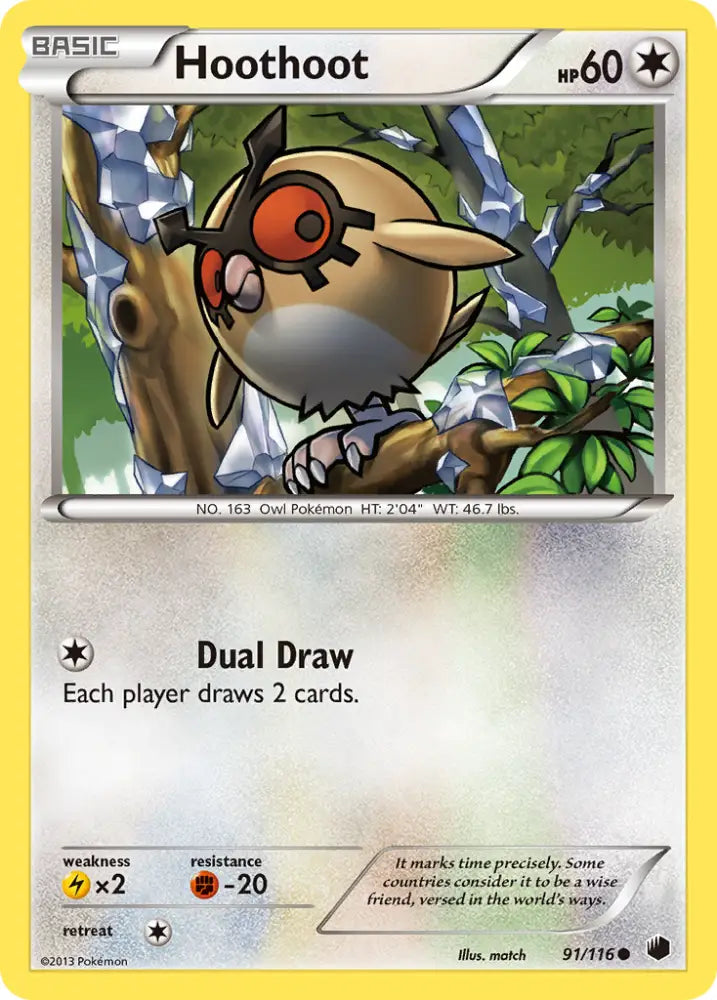 Hoothoot (91/116) [Black & White: Plasma Freeze] - Pokemon Single