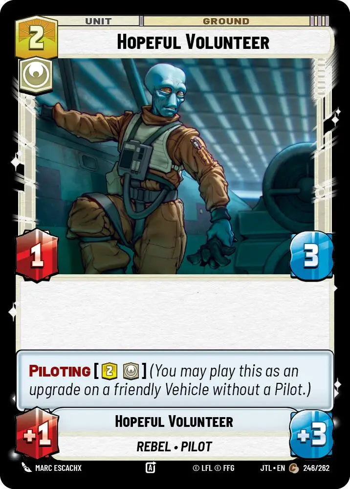 Hopeful Volunteer (246/262) [Jump to Lightspeed] - Star Wars: Unlimited Single