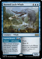 Horned Loch-Whale // Lagoon Breach (Promo Pack) [Wilds of Eldraine Promos] - MTG Single