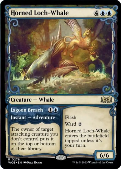 Horned Loch-Whale // Lagoon Breach (Showcase) [Wilds of Eldraine] - MTG Single
