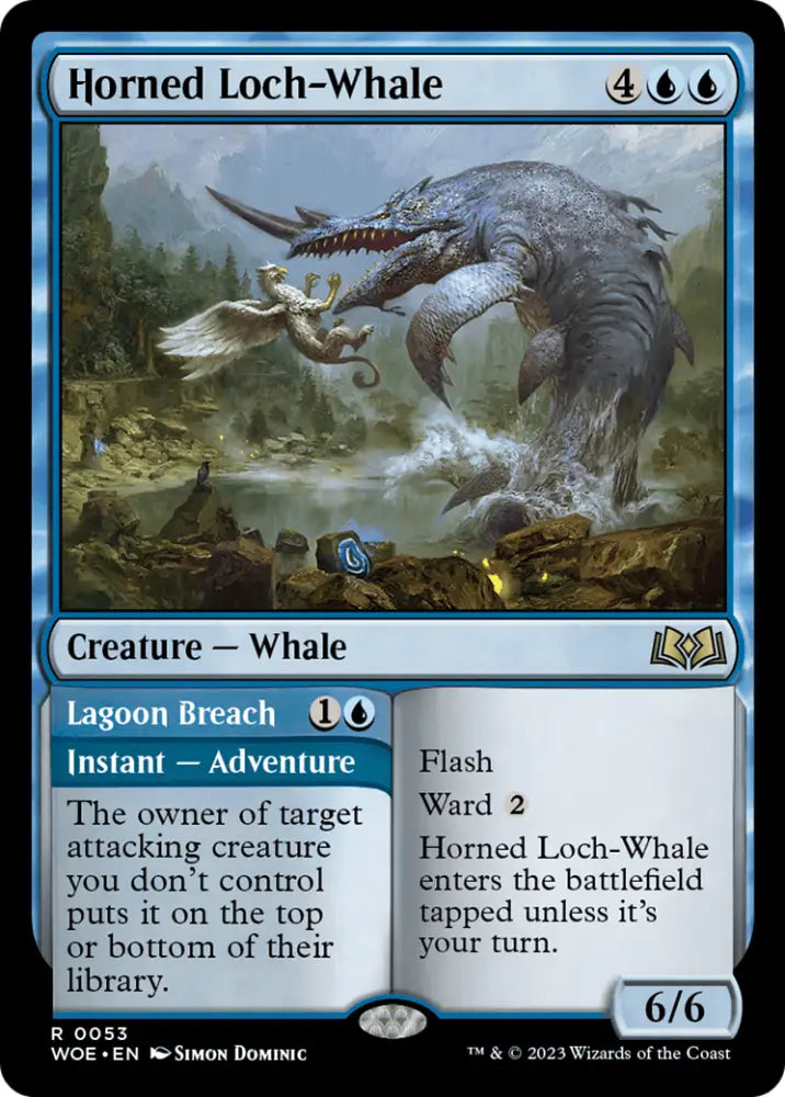 Horned Loch-Whale // Lagoon Breach [Wilds of Eldraine] - MTG Single