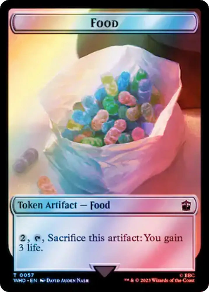 Horse // Food (0057) Double-Sided Token (Surge Foil) [Doctor Who Tokens] - MTG Single